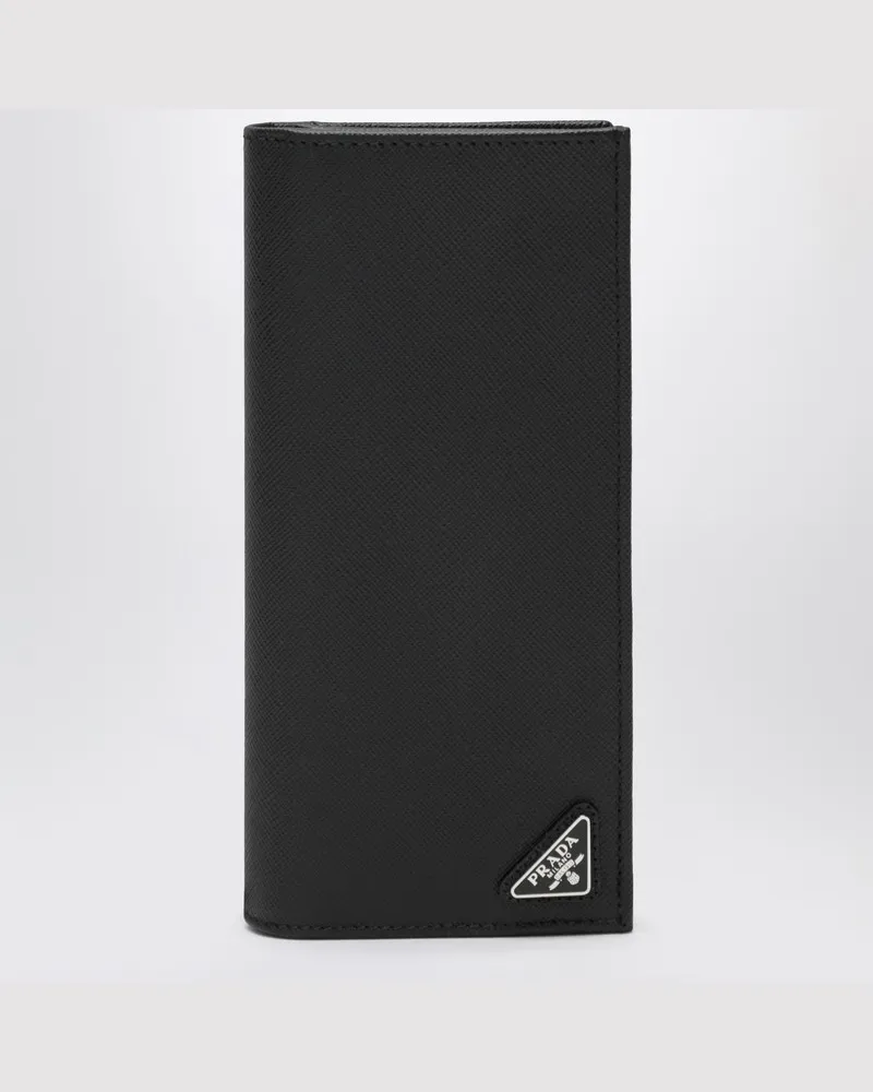 Prada Brieftasche aus schwarzem Saffiano-Leder Schwarz