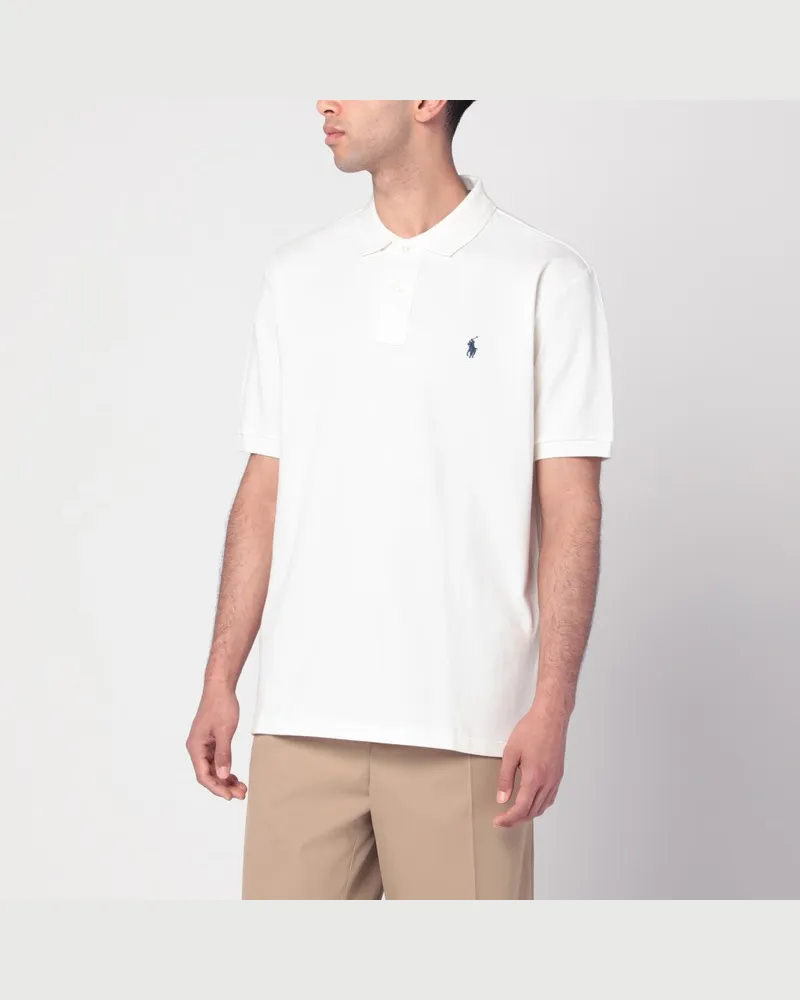 Ralph Lauren Weißes Poloshirt aus Baumwolle Original-Fit Blau