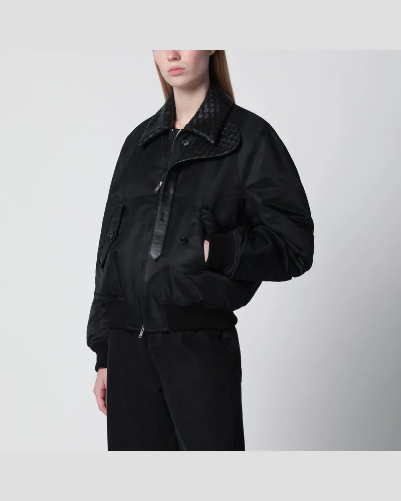 Bottega Veneta Gepolsterter Nylon-Bomber in Double Black Black