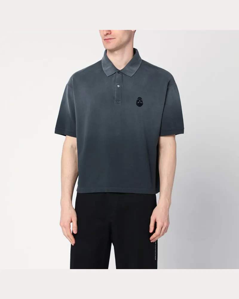 Alexander McQueen Schwarz verwaschenes Poloshirt aus Baumwolle Schwarz