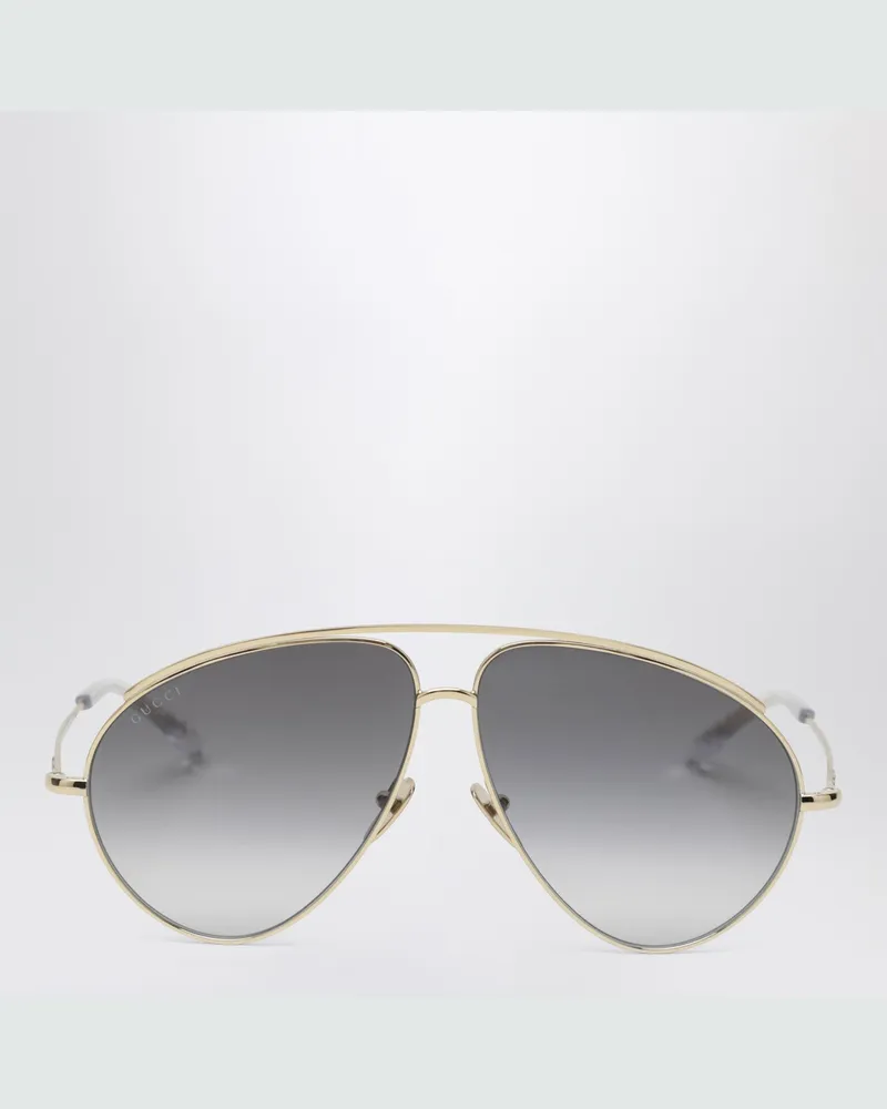 Gucci Goldene Aviator-Sonnenbrille aus Metall Metal