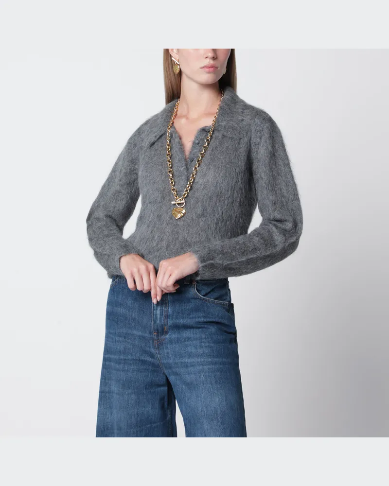 Chloé Cardigan aus Alpaka-Mischgewebe in Rauchgrau Grey