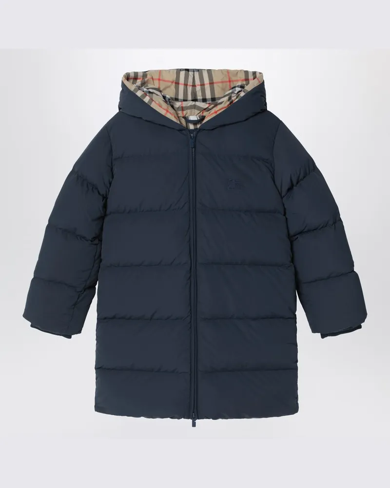 Burberry Blaue Daunenjacke mit Kapuze Blau