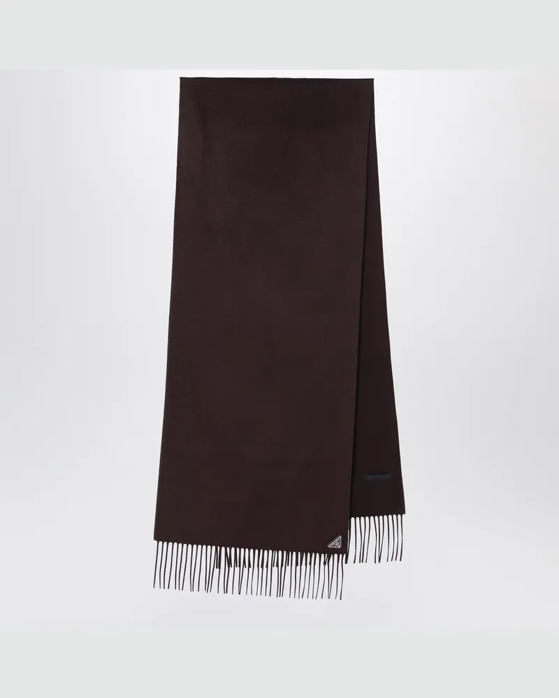 Prada Brauner Schal aus Seide und Kaschmir Brown