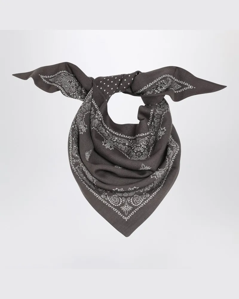 Destin Grauer Wollschal mit Paisley-Muster Weiß