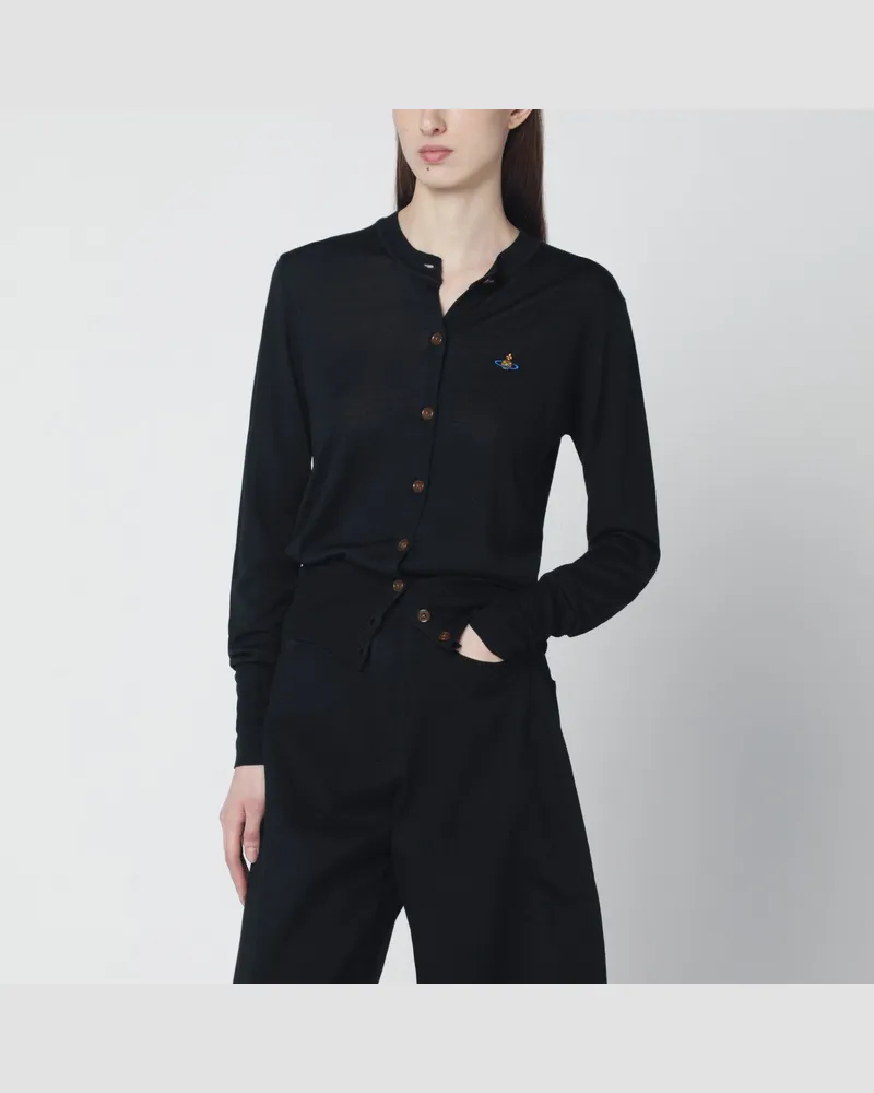 Vivienne Westwood Schwarzer Cardigan aus Wolle und Seide Black