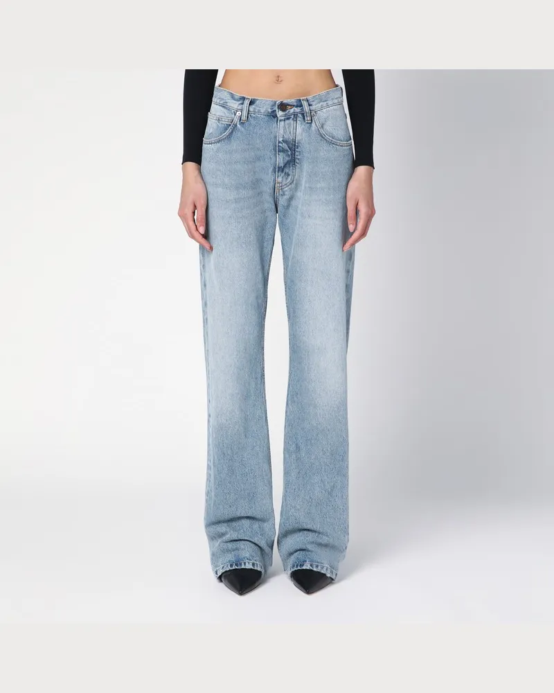 Balenciaga Hellblaue Jeans mit Distressed-Saum Blau
