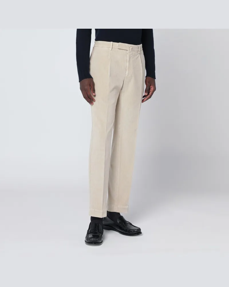 Biagio Santaniello Eierschalenfarbene Cordhose Weiß
