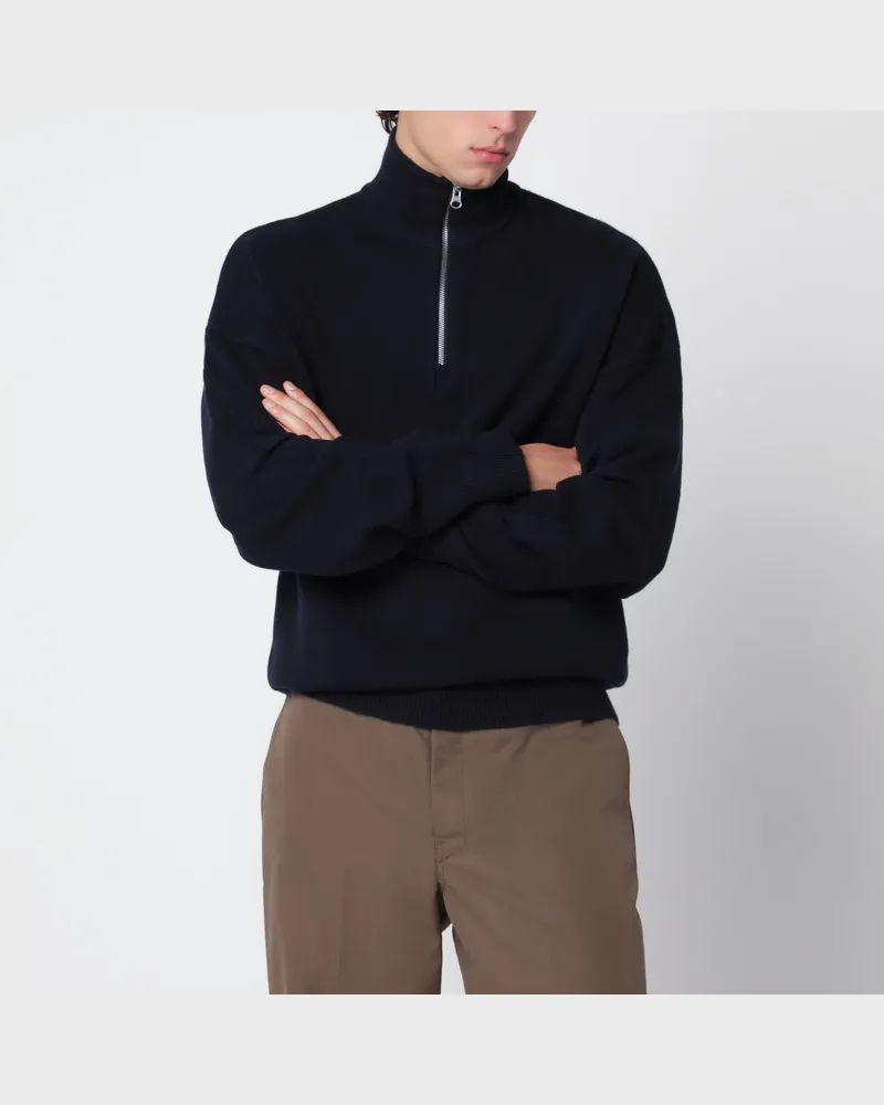 extreme cashmere Navyfarbener N°235 Hike Pullover aus Kaschmir Blue