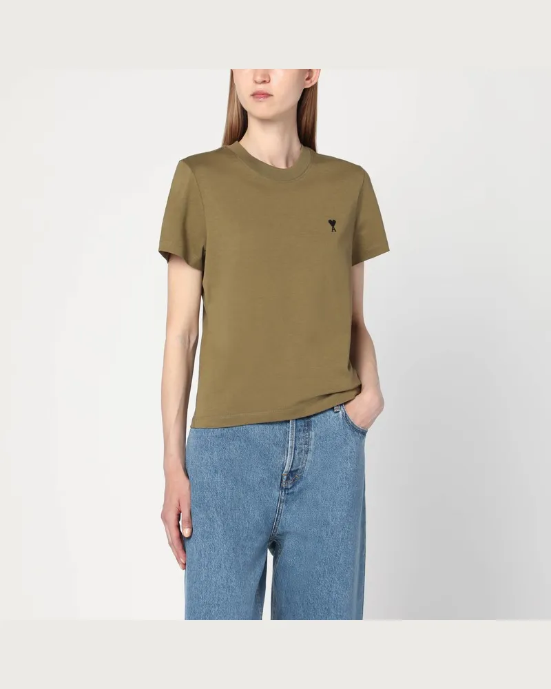 AMI Paris Bronzefarbenes Ami De Coeur T-Shirt Braun