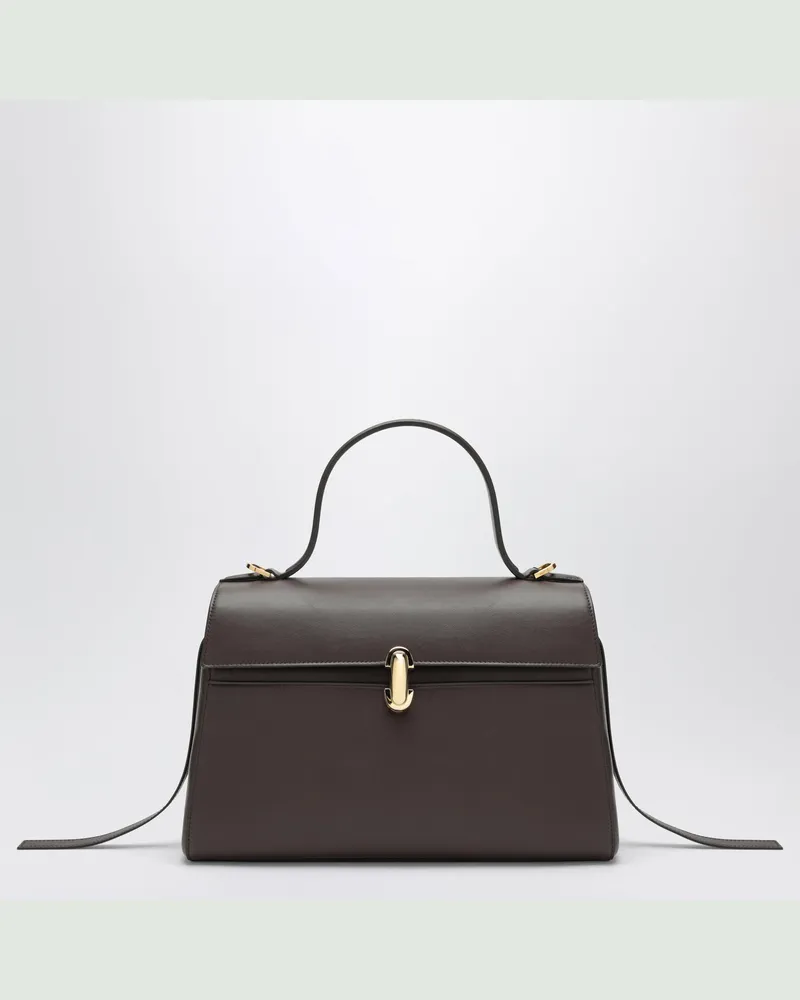 SAVETTE Brown Soft Symmetry handbag in leather Brown