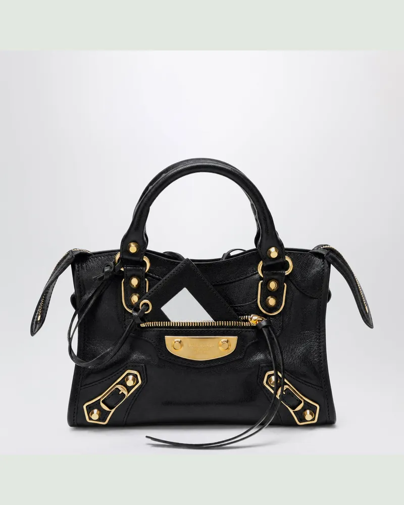 Balenciaga Handtasche Le City Uptown Mini aus schwarzem Leder Black