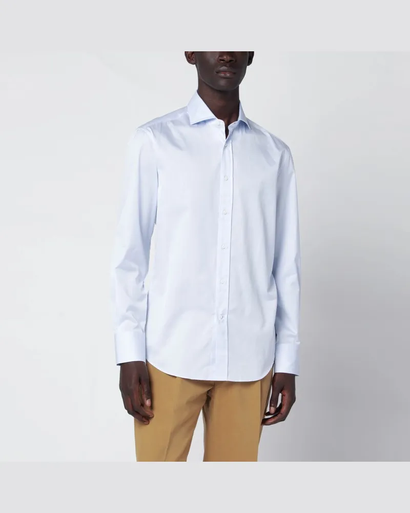 Brunello Cucinelli Hellblaues Baumwollhemd Hellblau