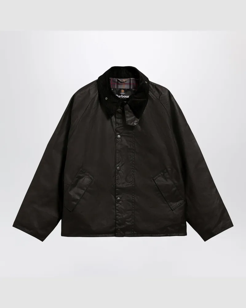 Barbour Schwarze gewachste OS Transport Jacke Black