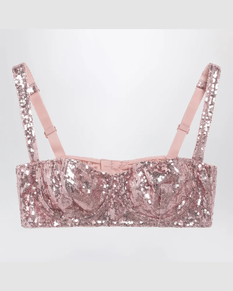 Dolce & Gabbana Rosa Balconette-BH mit Mikropailletten Pink