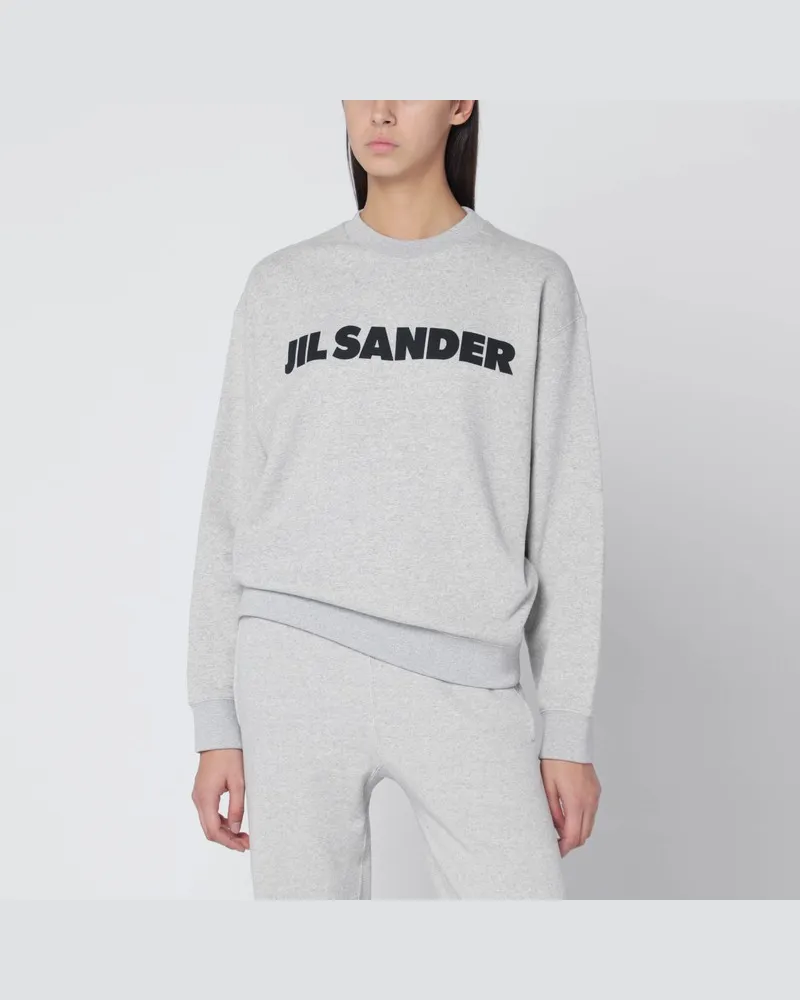 Jil Sander Hellgraues Sweatshirt mit Logodruck Grün