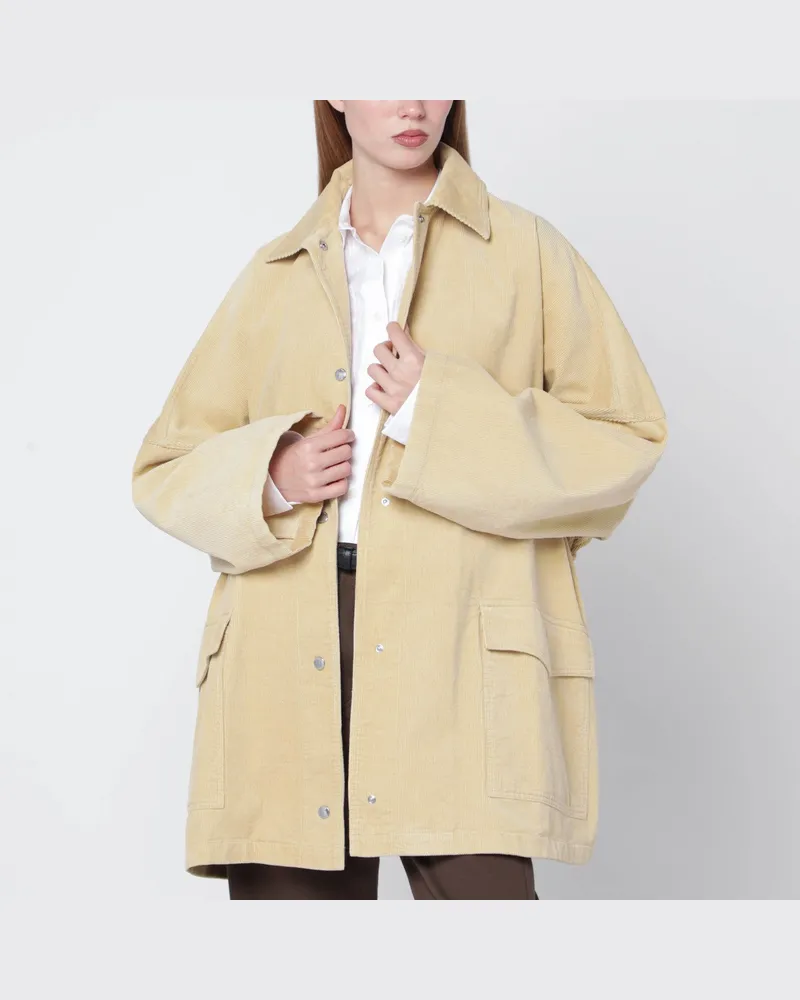 Totême Beige Cord-Overshirt-Jacke Beige
