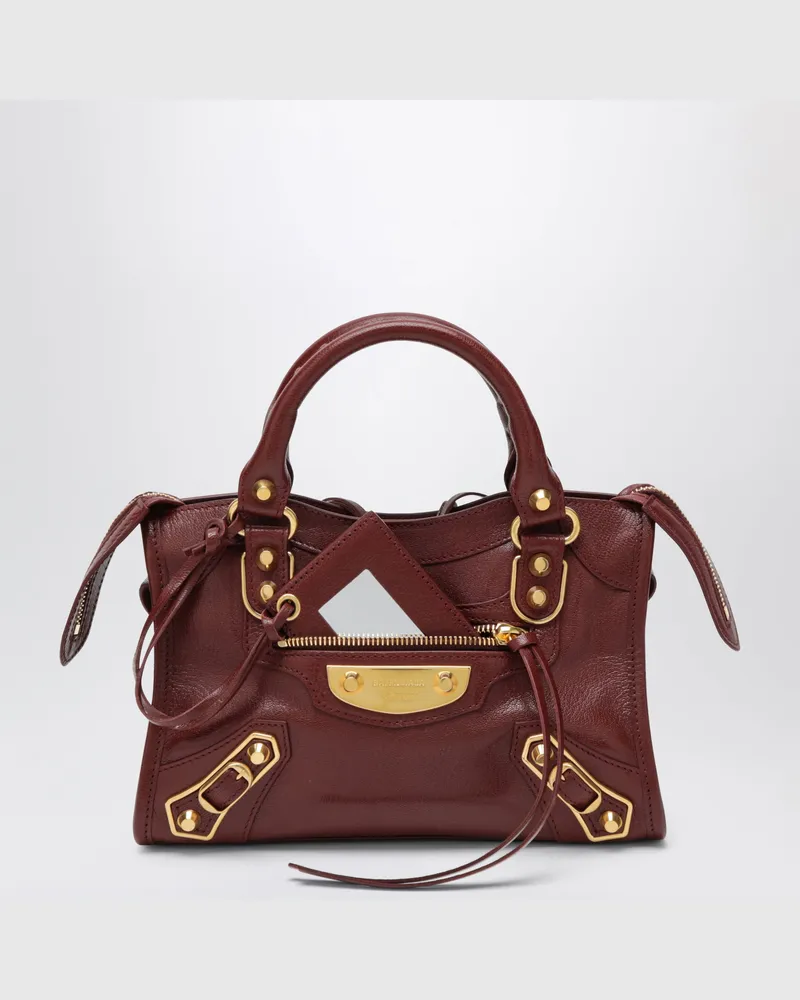 Balenciaga Bordeauxfarbene Le City Uptown Mini Tasche Red