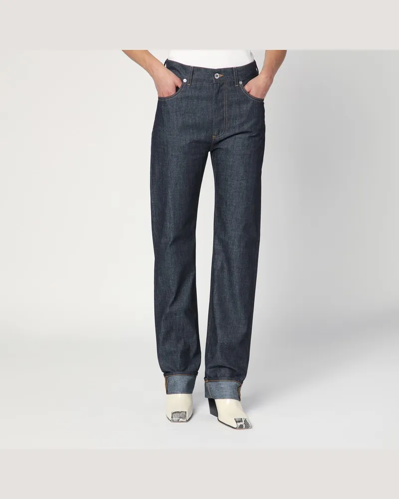 Bottega Veneta Jeans mit indigo-blauem Umschlag Blau