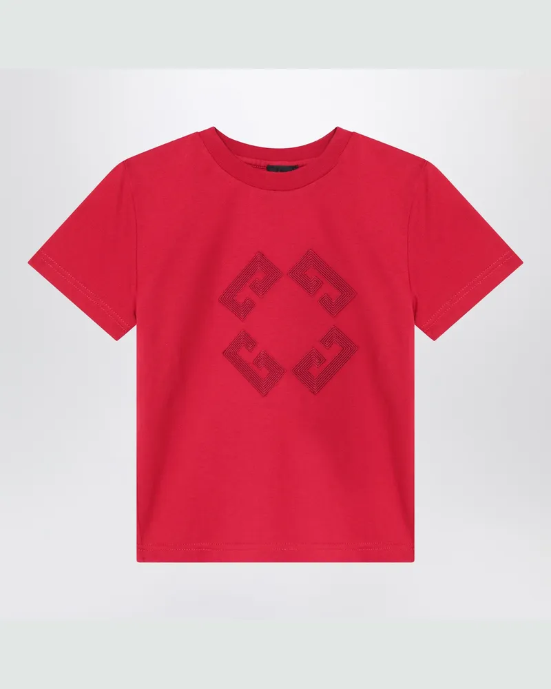 Givenchy Bordeaux T-Shirt mit gesticktem Logo Red
