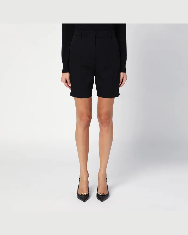 Valentino Garavani Schwarze Bermudashorts aus Wolle Schwarz