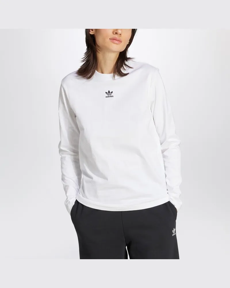 adidas Essentials Langarm-T-Shirt in Weiß Weiß