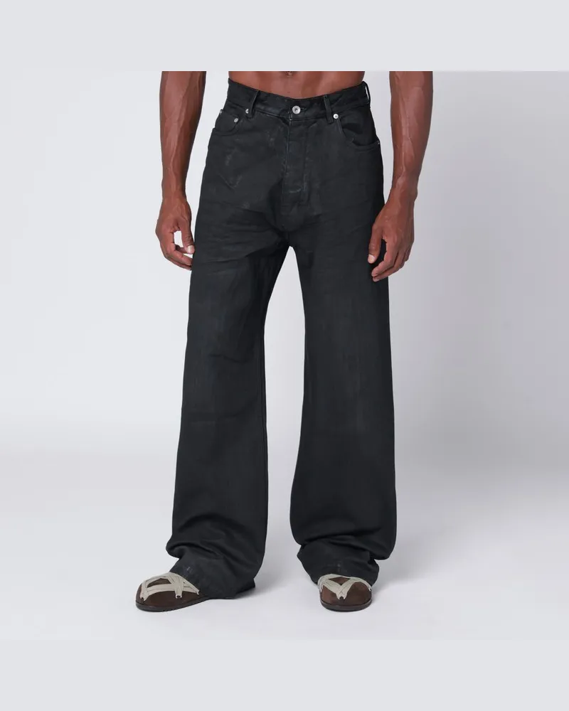 DRKSHDW by Rick Owens Weite schwarze Jeans aus gewachstem Denim Schwarz