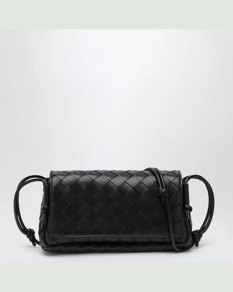 Bottega Veneta Schwarze Notturno-Tasche aus Geflecht Black