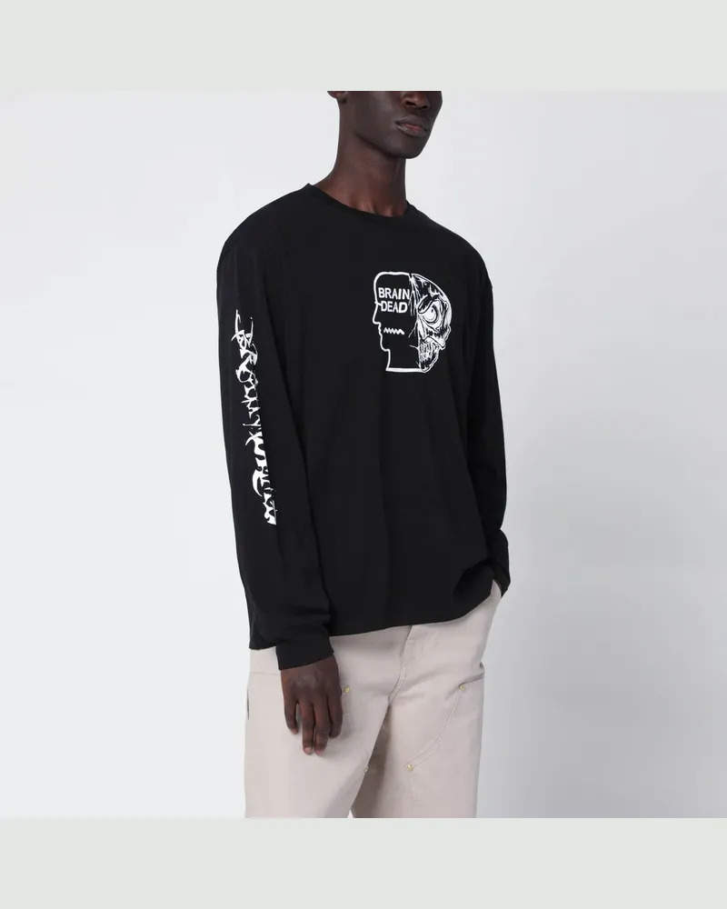 Brain Dead Schwarzes Sweatshirt mit Logoprints Black