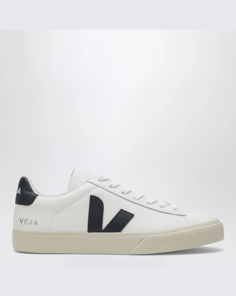 VEJA Campo Sneaker aus weißem und schwarzem Leder Weiß