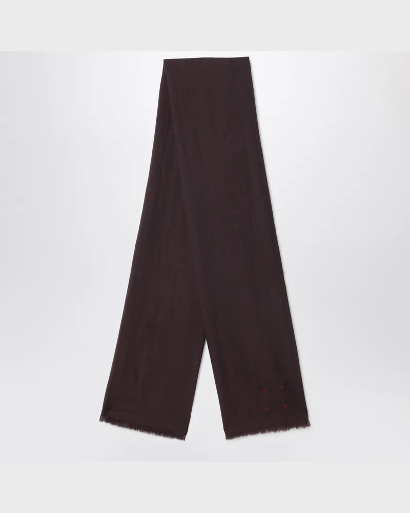 Destin Schal aus ebenholzbrauner Wolle Brown
