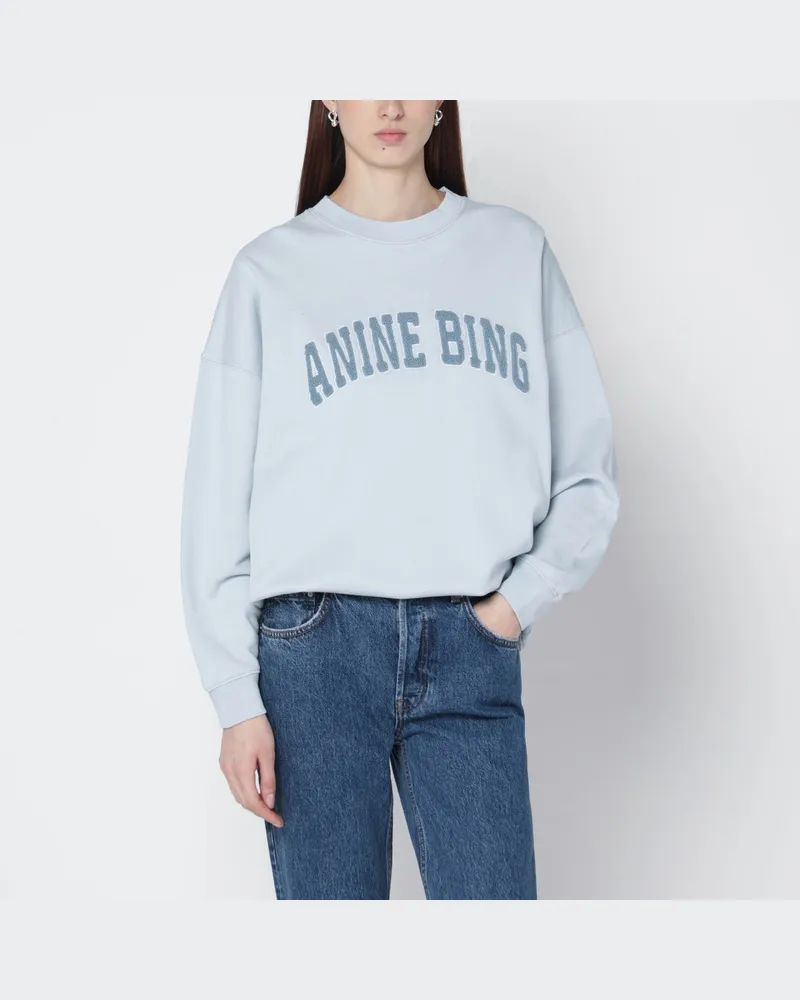 Anine Bing Hellblauer Miles-Sweatshirt mit Logo 
