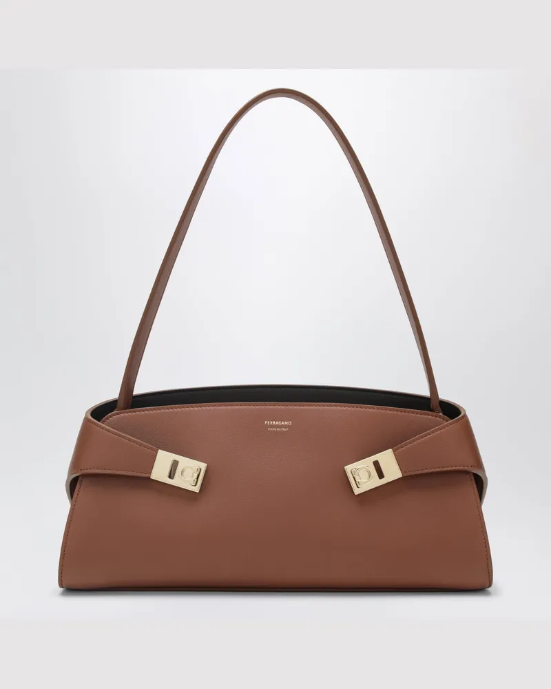 Ferragamo Hug East-West Schultertasche cognac/dunkelbraun Brown