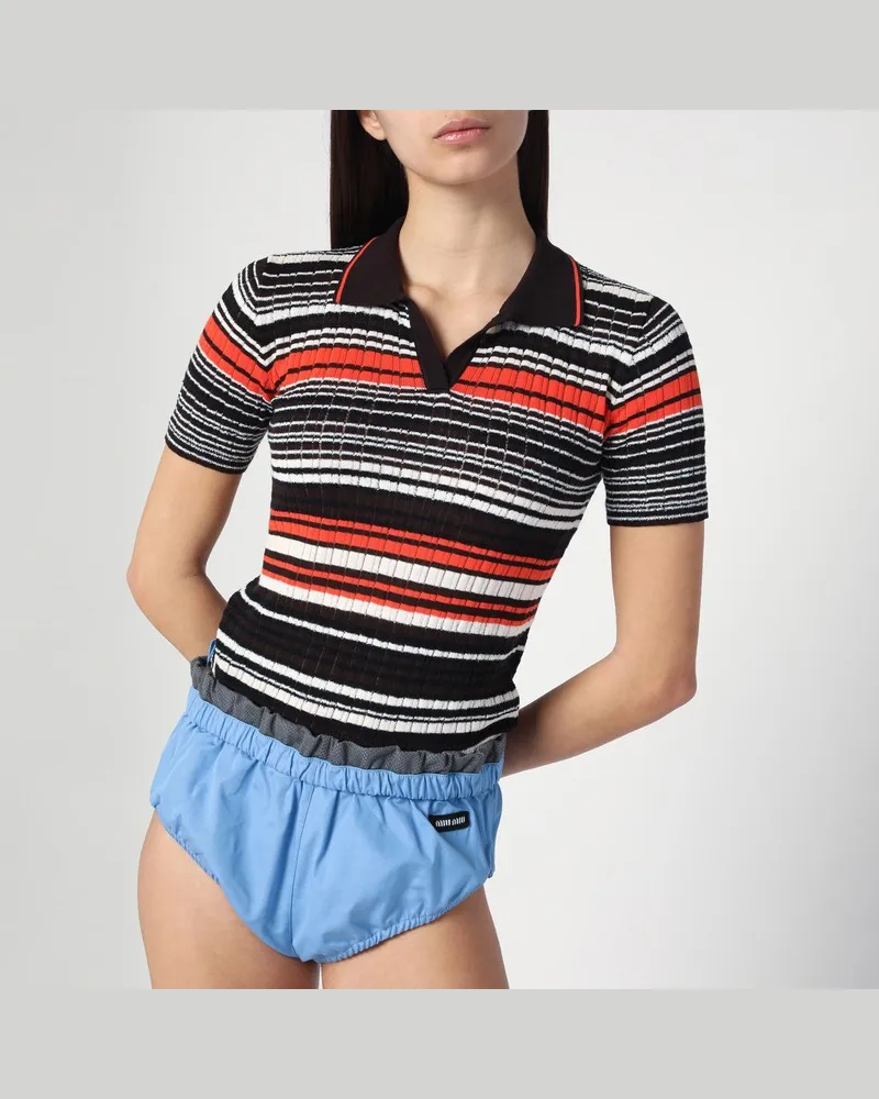 Roberto Collina Gestreiftes Poloshirt aus Baumwollmischung Mehrfarbig