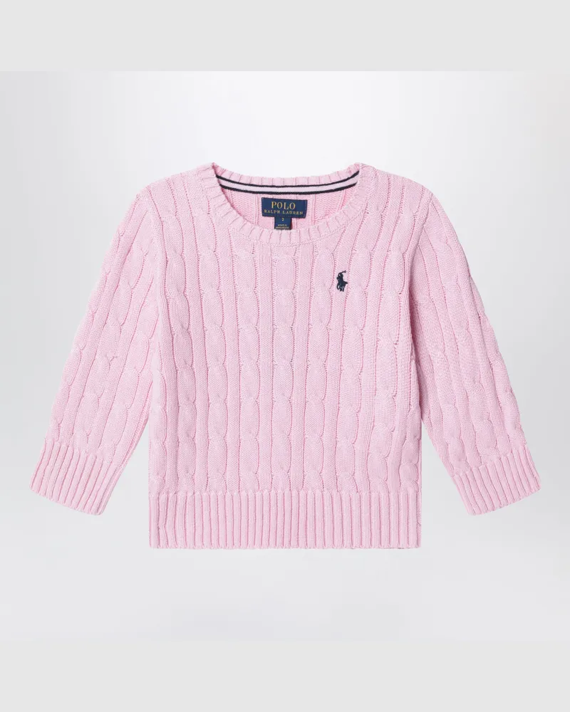Ralph Lauren Rosa Baumwollpullover mit Zopfmuster Blue