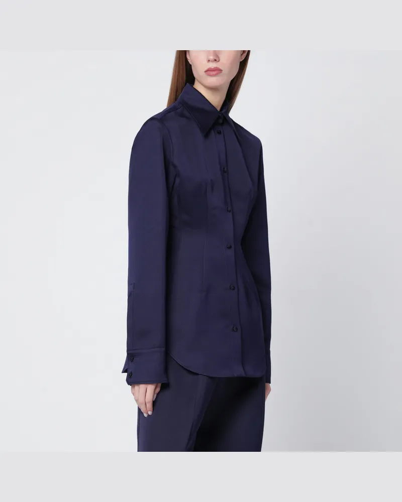 SPORTMAX Dunkellila enganliegendes Hemd Purple