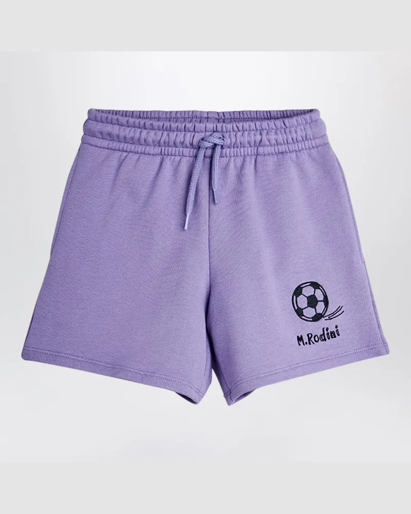 Mini Rodini Lila Shorts mit Fußball-Stickerei Purple