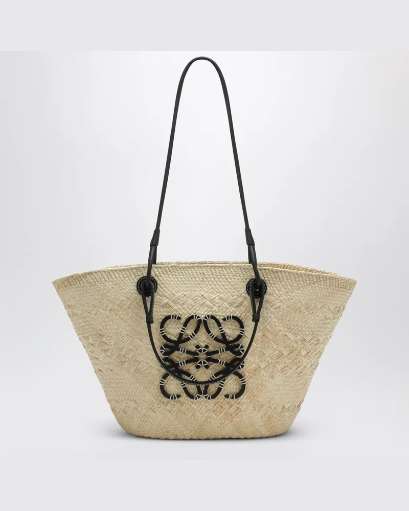 Loewe Mittlere Anagram Basket Tasche in Natur/Schwarz Beige