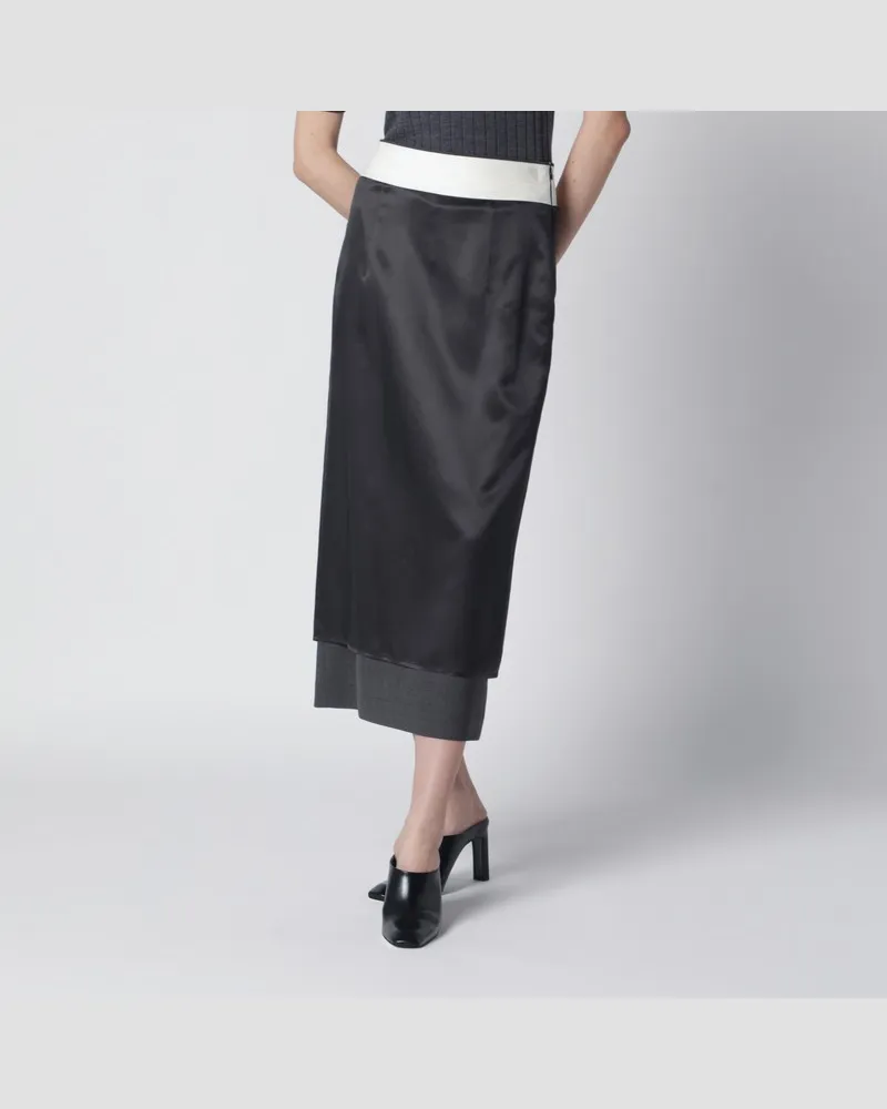 Róhe Dunkelgrauer Inside-out-Midirock Grau