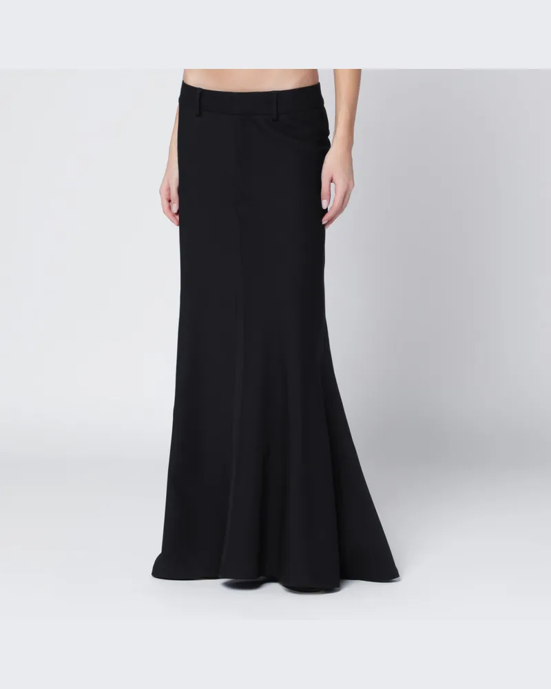 Balenciaga Schwarzer langer Rock aus Wolle 