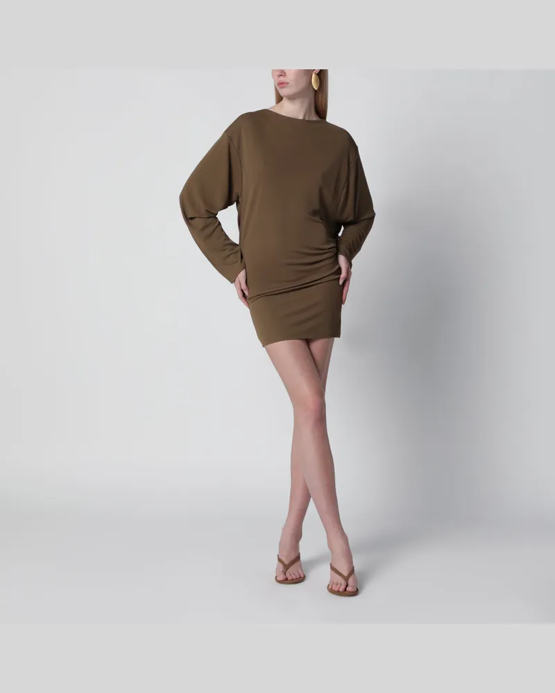 Jacquemus Dunkelkhakigrünes Mistral-Kleid Brown