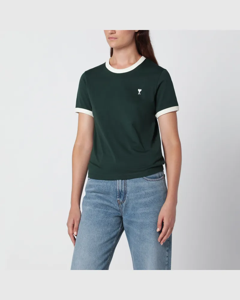 AMI Paris Grünes Baumwoll-T-Shirt von Ami de Caur Green