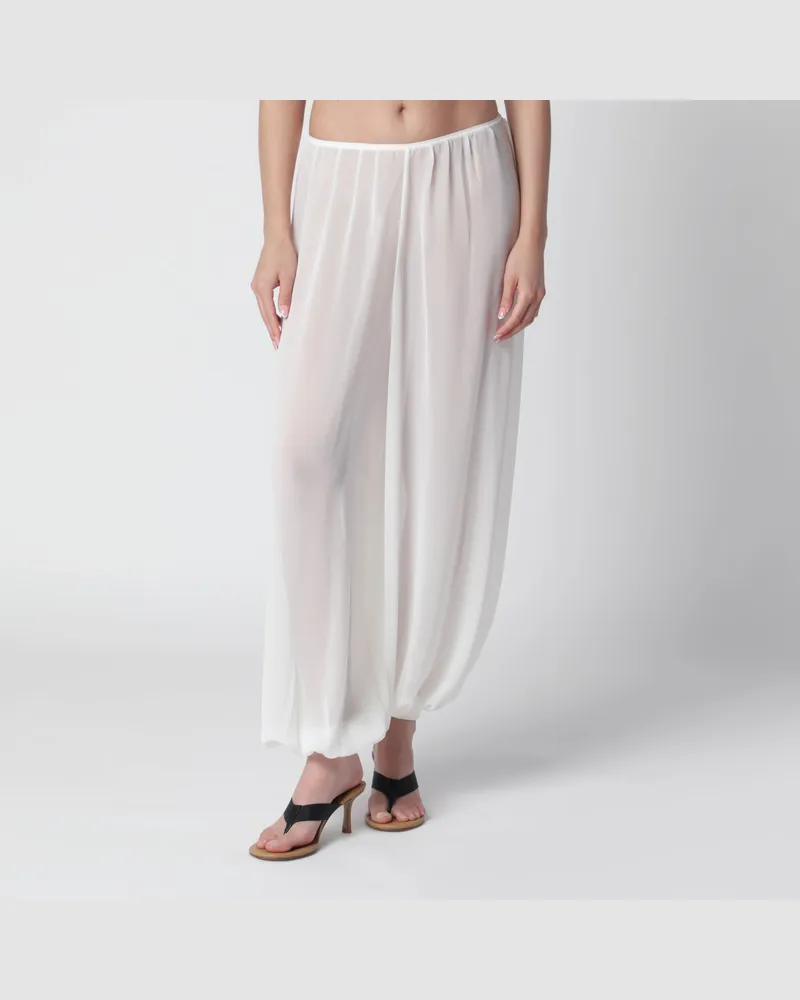 FRANKIE Shop Mio halbtransparente Ballonhose in Weiß White