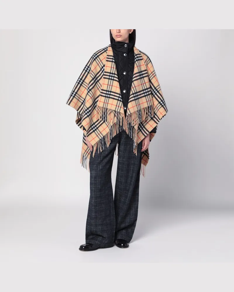 Burberry Mantel aus Wolle und Kaschmir mit Karomuster Beige