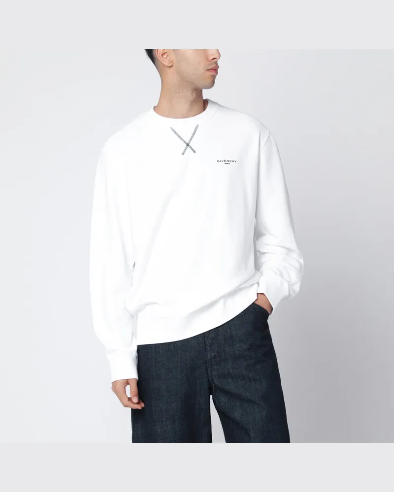 Givenchy Weißes Couture Seam Sweatshirt mit Logostickerei White