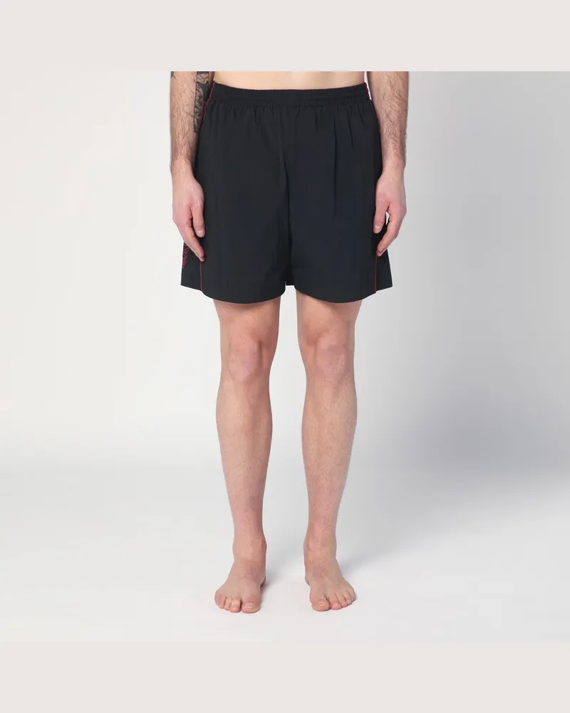 Balenciaga Schwarze Shorts aus Funktionsgewebe mit Logo