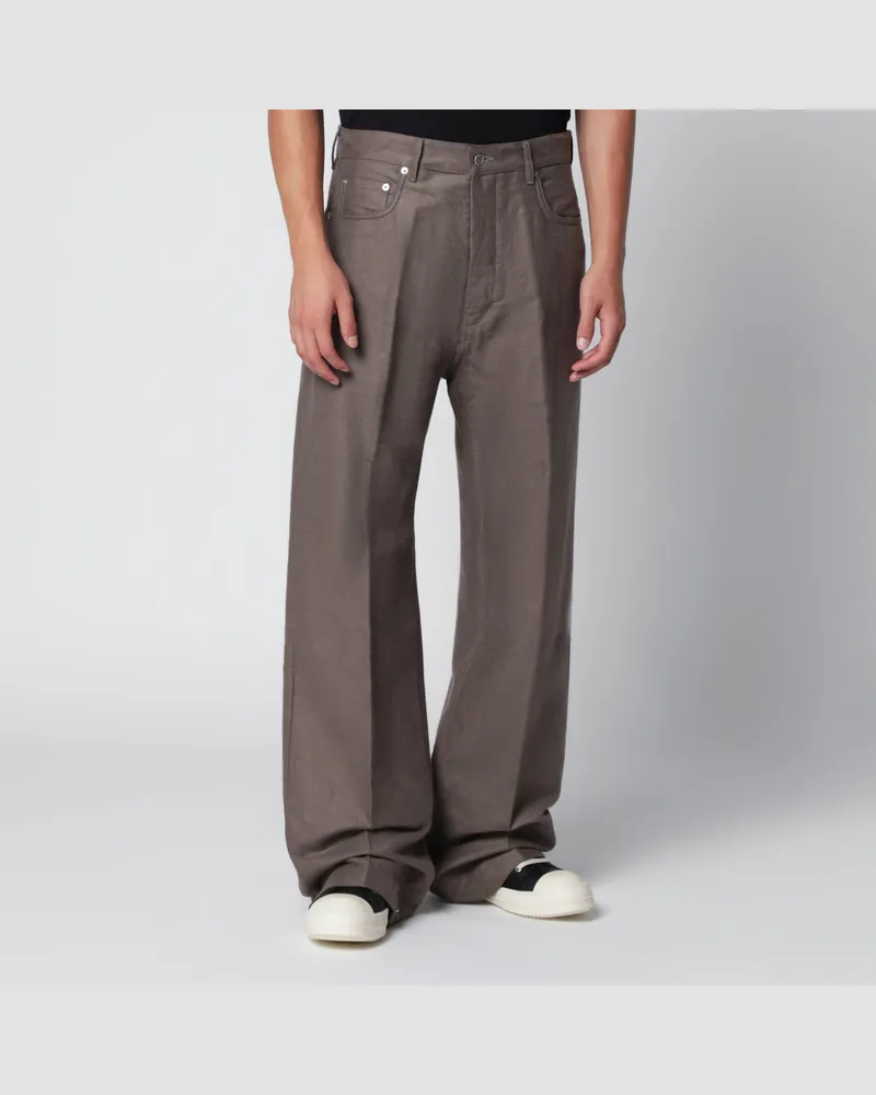 Rick Owens Taupefarbene Hose aus Baumwollmischung Grey