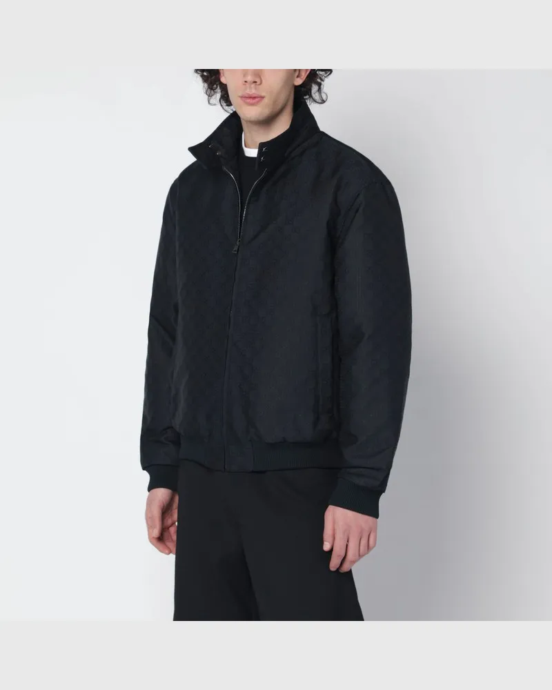 Gucci Dunkelblaue GG-Ripstop-Jacke Blau