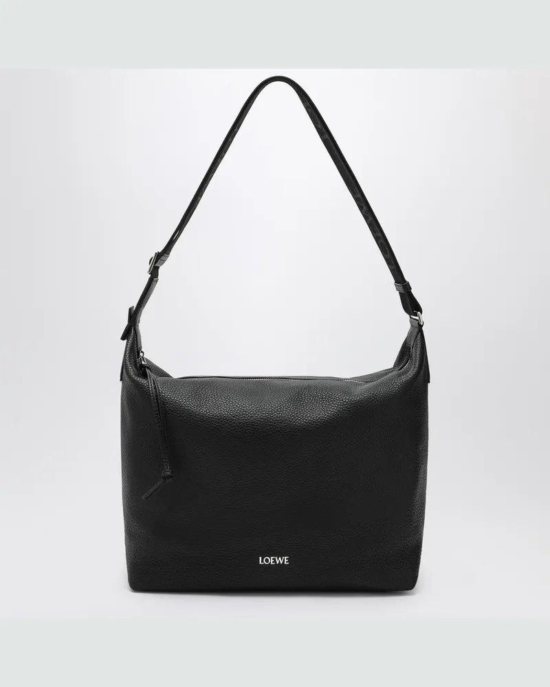 Loewe Kleine schwarze Würfel-Schultertasche Black