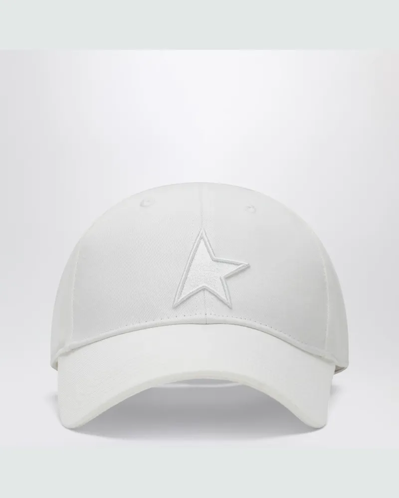 Golden Goose Weiße Baseballkappe mit Stern 